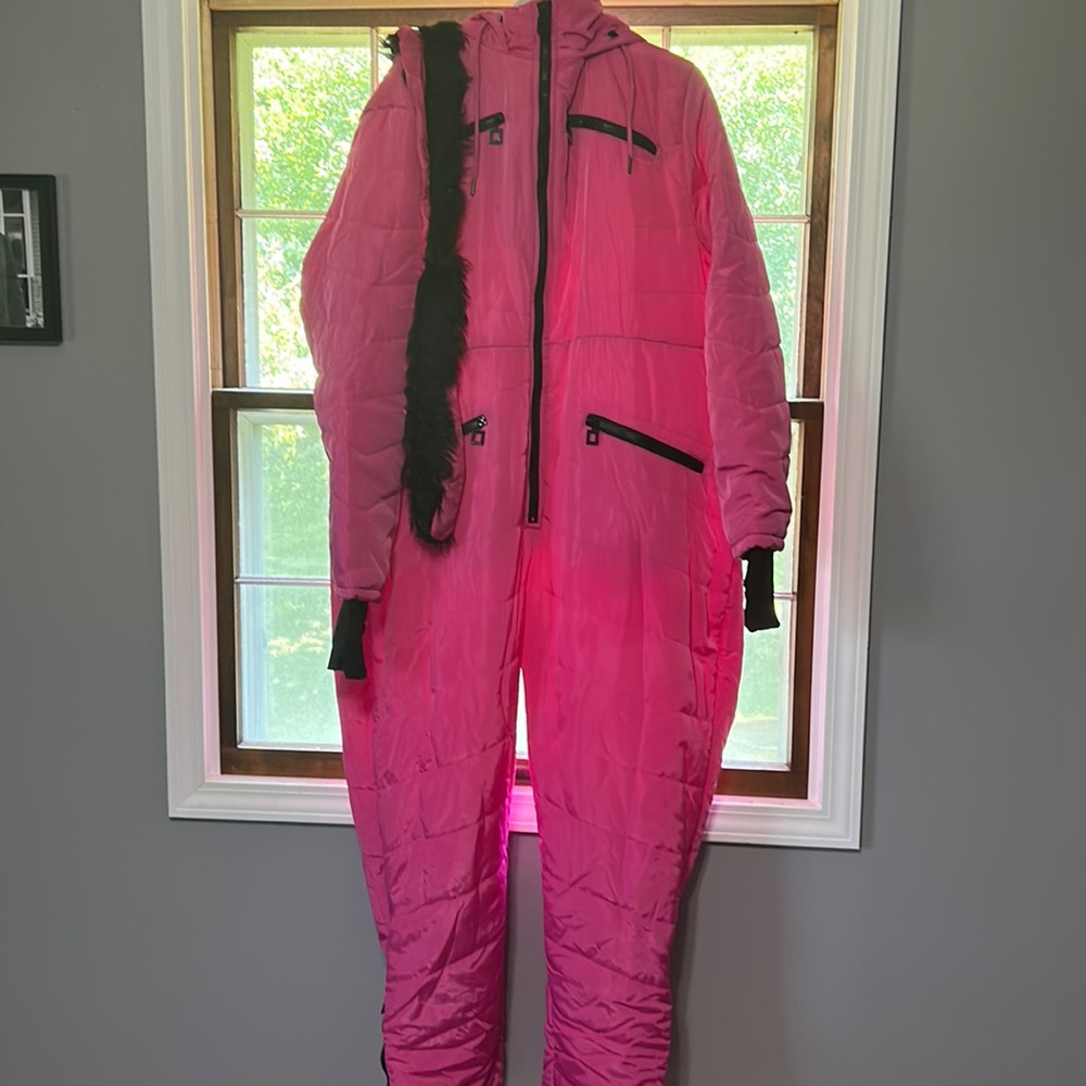 Fashion to Figure Plus size pink ski suit